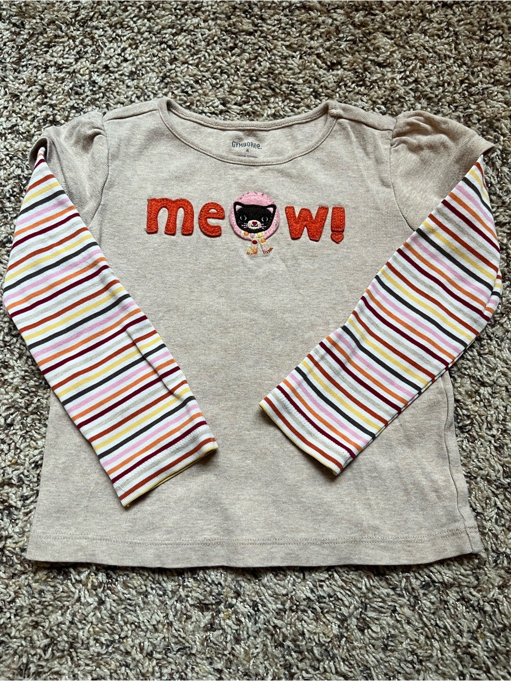 Gymboree "Meow" Long Sleeve Fall Top - Size 4T